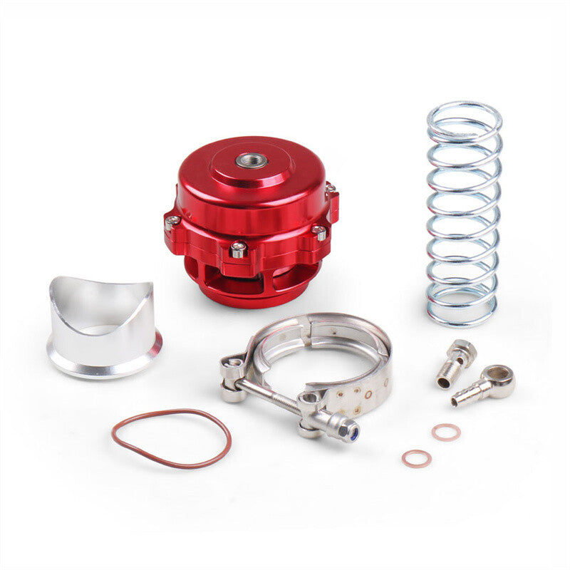 Universal 50mm Red Blow Off Valve BOV with V-Band Flange Clamp Spring Kit