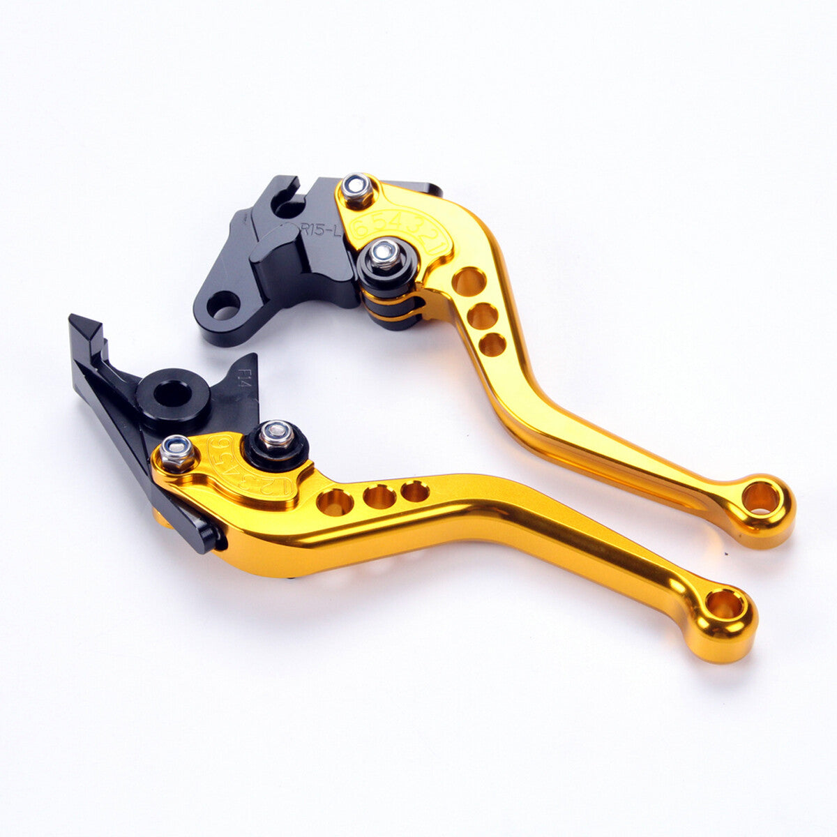 Gold Short Brake Clutch Levers for Yamaha TTR125E 2000-05-06-09 TW200 96-2000.