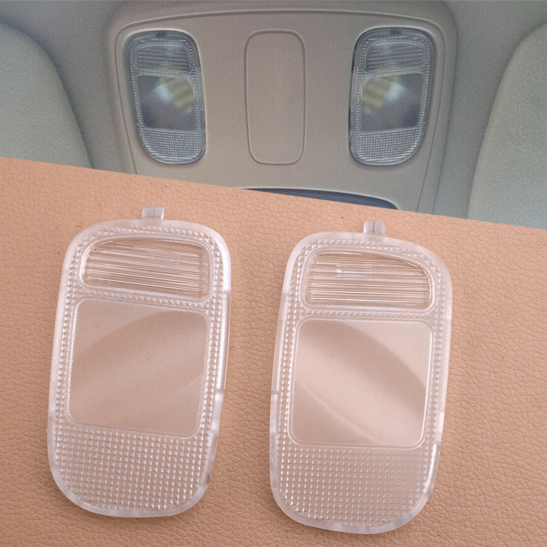 Set Overhead Reading Light Cover Dome Map Lamp Lens fit for for Dodge for Ram 2002-2010 v