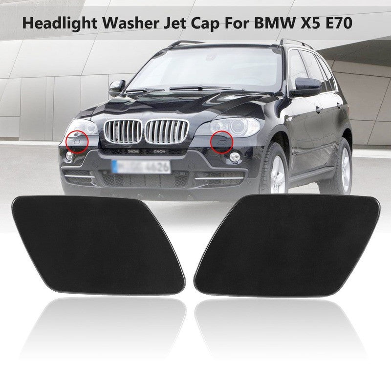 1 Pair Left Right Bumper Headlight Washer Spray Cover Cap Jet for BMW X5 E70