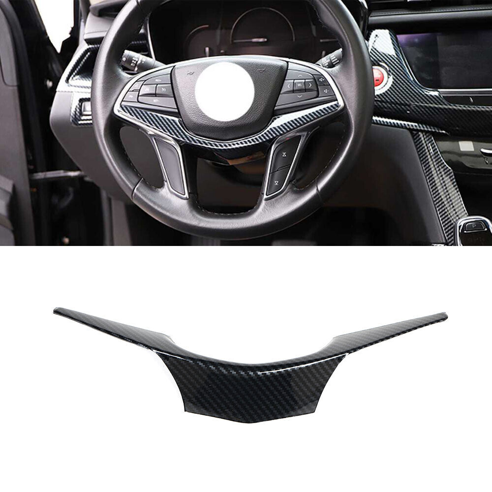for Cadillac XT5 2017-24 ABS Carbon Fiber Inner Steering Wheel Strip Cover Trim
