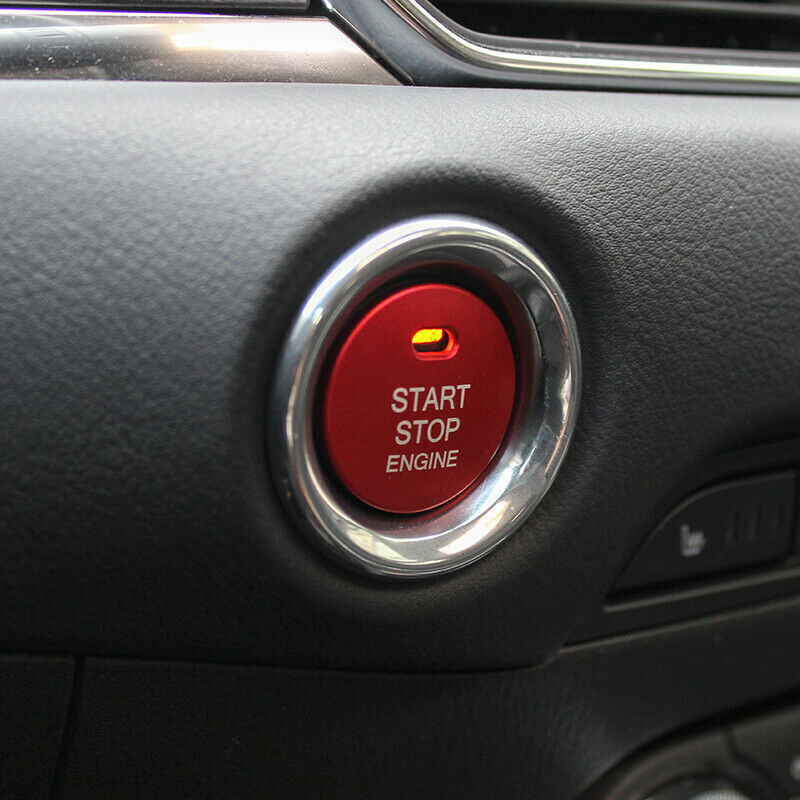 Red Car Engine Start Stop Push Button Switch Cover Trim for Mazda CX-5 2017-2021
