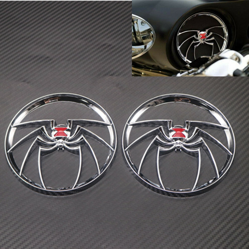 Chrome Widow Speaker Grill Cover for Harley Touring Electra Street Glide 96-13 Q