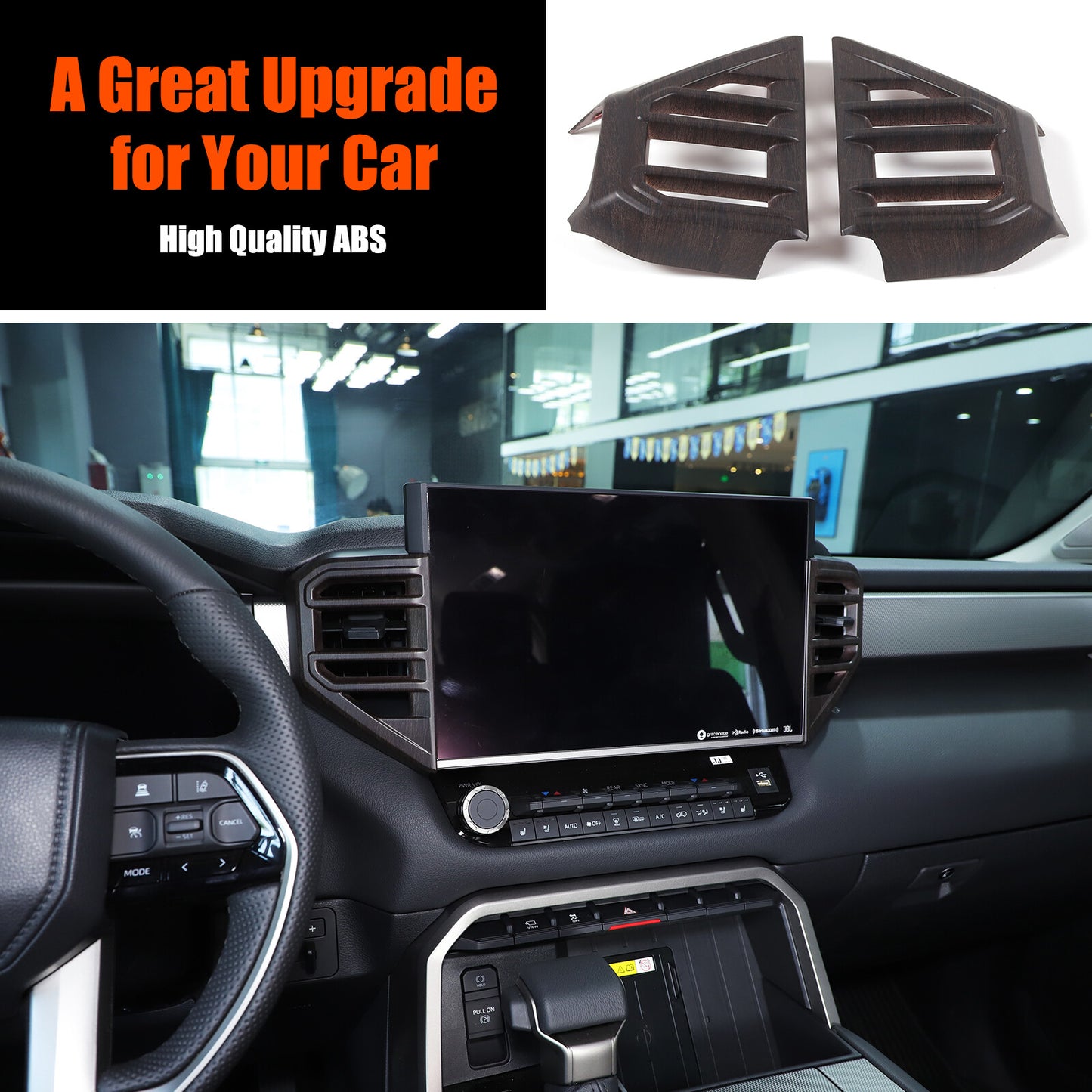 Matte Black ABS Navigation Screen Frame Trim for Jaguar 2013 - 2018 US- v