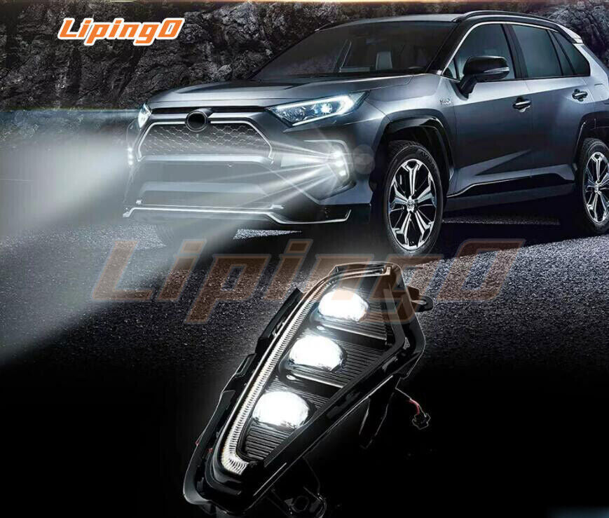 For RAV4 19-24 Pair Fog light LED Daytime Running light Assembly DRL B n
