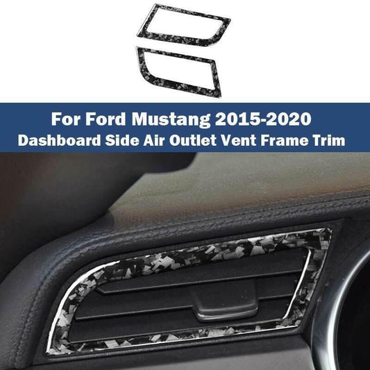 for Ford for Mustang 15-22 Forged Carbon Fiber Dashboard Air Outlet Vent Frame Trim
