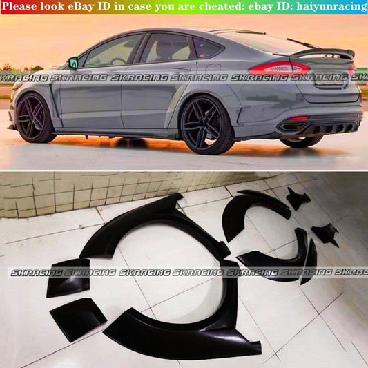 for Ford Fusion 2014-2018 Primer Fender Flare Wheel Arch Cover Trim Black 10Pcs