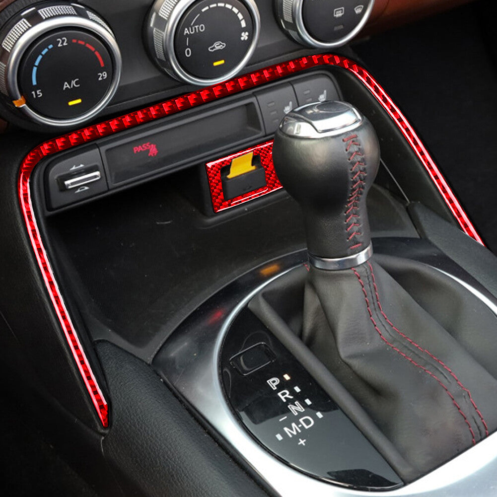 Red Carbon Fiber Center Control Panel Trim Cover Type A For F150 2004-2008 v
