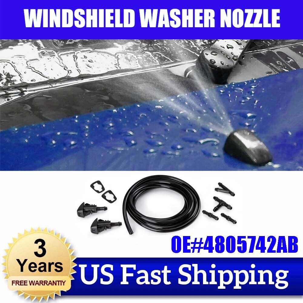 2-Piece Windshield Washer Sprayer for Chrysler 300, for Dodge for Ram 1500, 2500