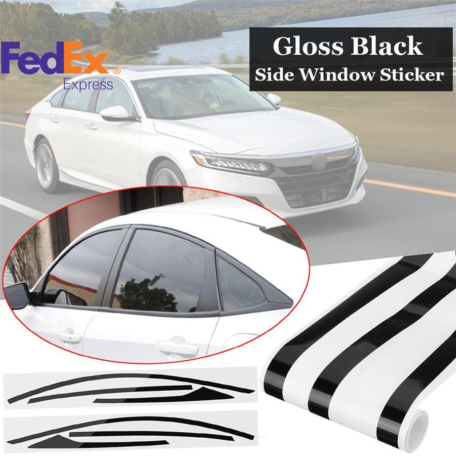 6PCS Window Chrome Delete Blackout Trims Sticker Kits for Honda for Accord 2018-2020