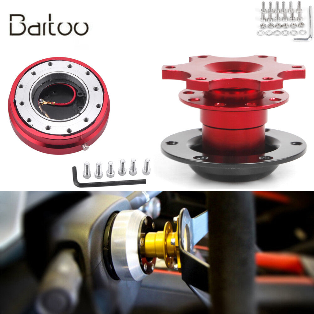 2X Universal 6 Hole Steering Wheel Quick Release Hub Racing Adapter Snap Off