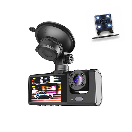 Car 1080P 3 Lens Dash Cam Recorder G-sensor Front Rear Inside Video Camera DVR