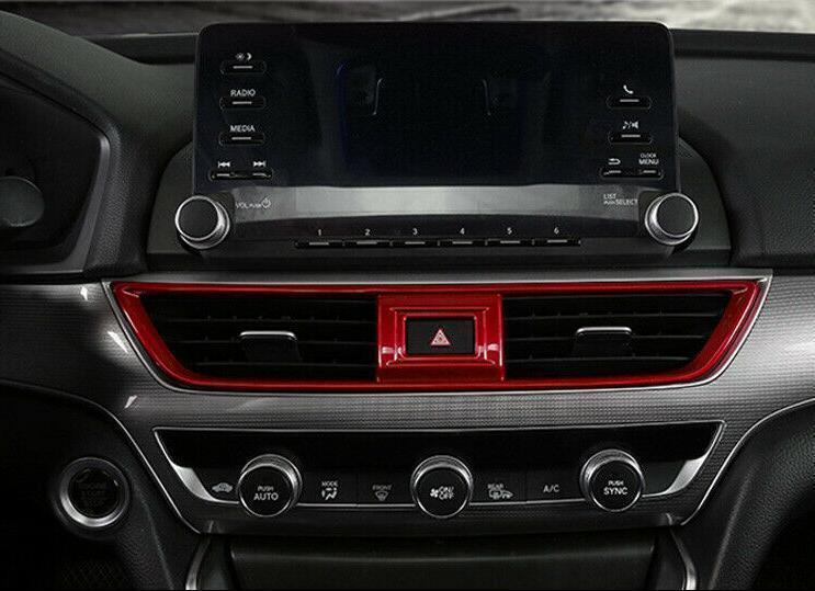 Red ABS Central Console Air Outlet Vent Trim for Honda Car Accord 10th 18-2022
