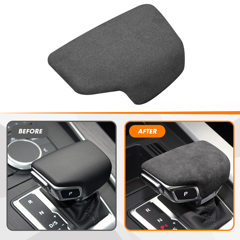 Grey Alcantara suede gear shift cover for Audi 2016-2018 Q7, Q5L, and A4L. n