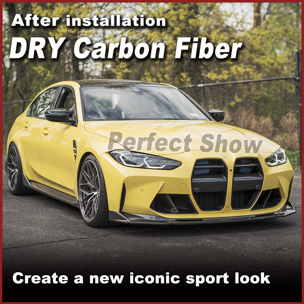 Fit for BMW G80 M3 G82 G83 M4 Dry Carbon Fiber Front Bumper Grill Air Vent Cover