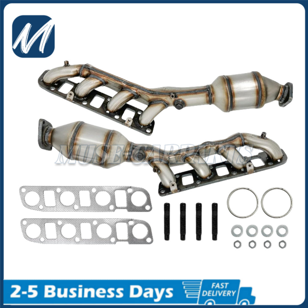 Left + Right Exhaust Manifold Catalytic Converter Suitable for 11-21 for Infiniti 16-21 for Nissan Q