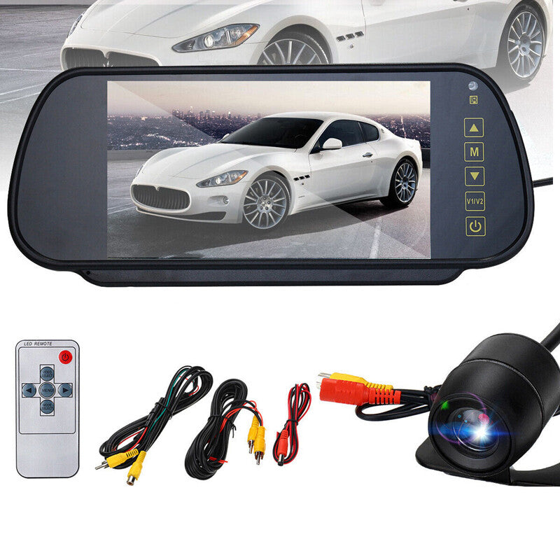 7-inch LCD car rearview mirror screen monitoring system + night vision backup camera - n