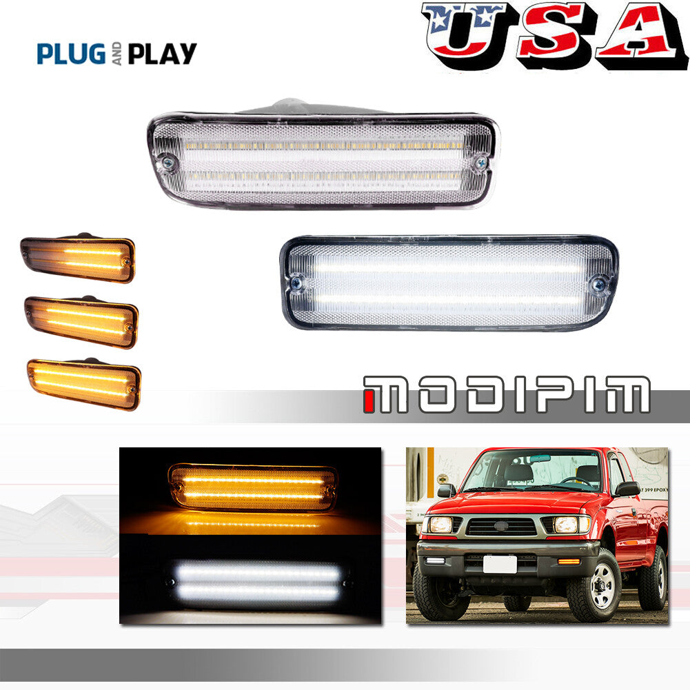 Suitable for 95-00 for Tacoma transparent front bumper switch LED signal position light - v