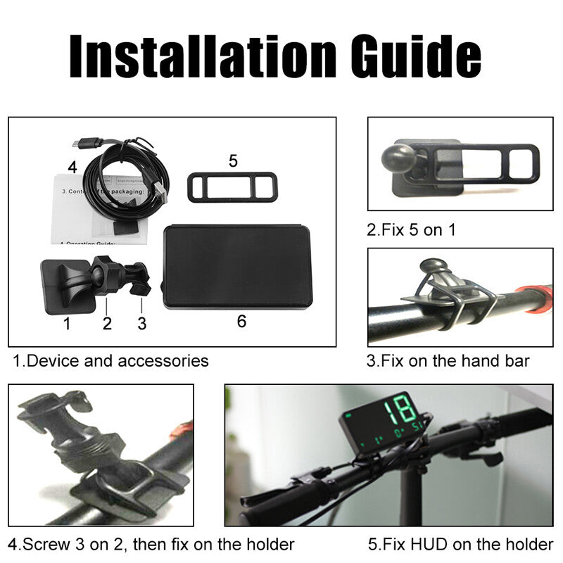 Digital car and motorcycle GPS speed measurement and speed display kit (km/h, miles per hour) for bicycles (DC5V-) n