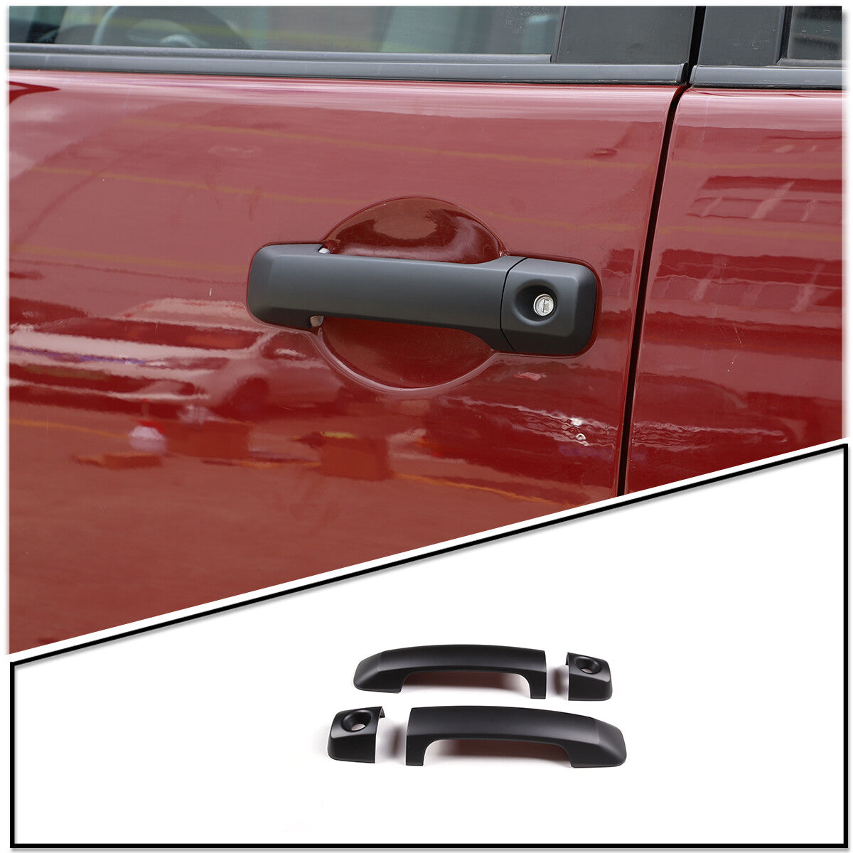 Matte black exterior door handle cover trim suitable for Toyota FJ Cruiser 2007-21