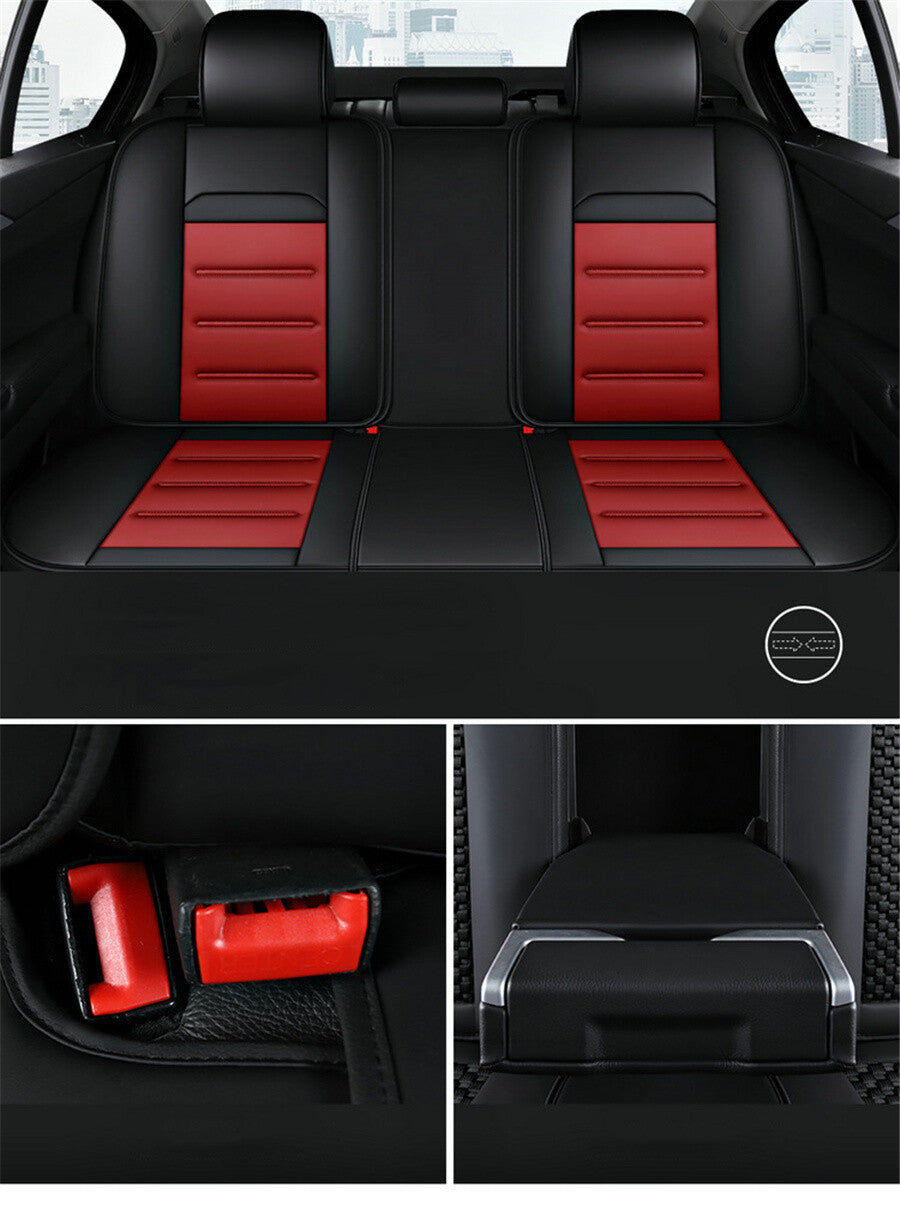 Universal 5- for Seat Car for Seat Covers Set Breathable Fiber Leather Full Surrounded US Q