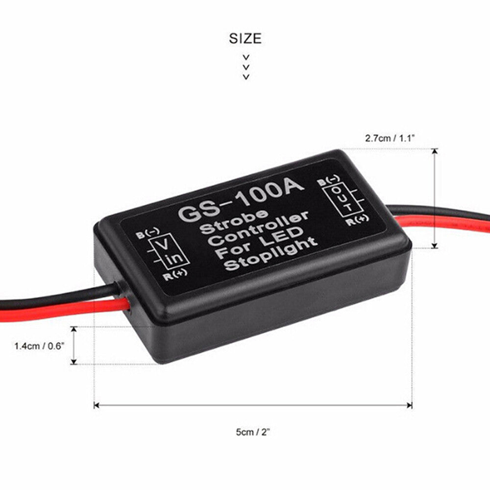 2Pcs LED Brake Stop Light Strobe Flash Controller Module Fits For Any 12v Cars Q