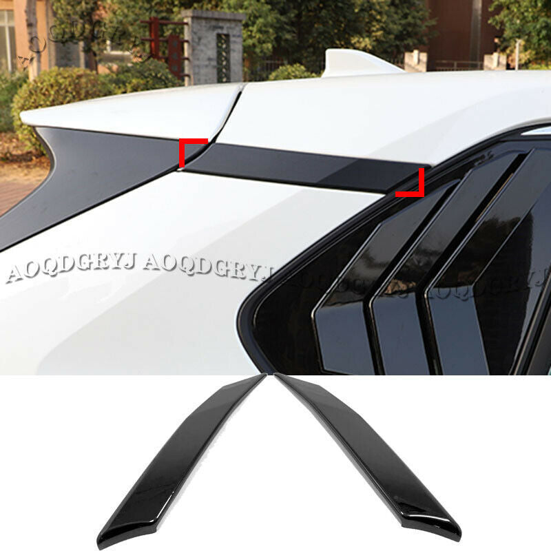 For Highlander 08-13 Black Wood Grain A Pillar Front Triangle Cover Trim v