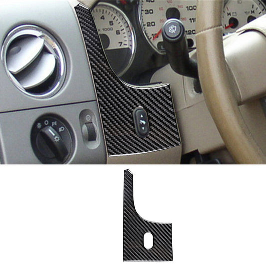 Carbon Fiber Steering Wheel Left Side Panel Decor Trim for Ford F150 FX4 2004-08