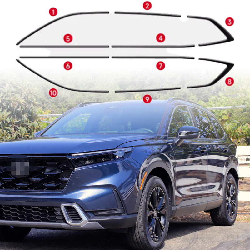 Glossy Black for Honda CR-V 23-24 Car Window Sill Molding Strip Cover Trim 10PCS