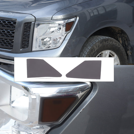 Suitable for 2016-2022 Titan headlights with smoked pre-cut vinyl front side markings. n