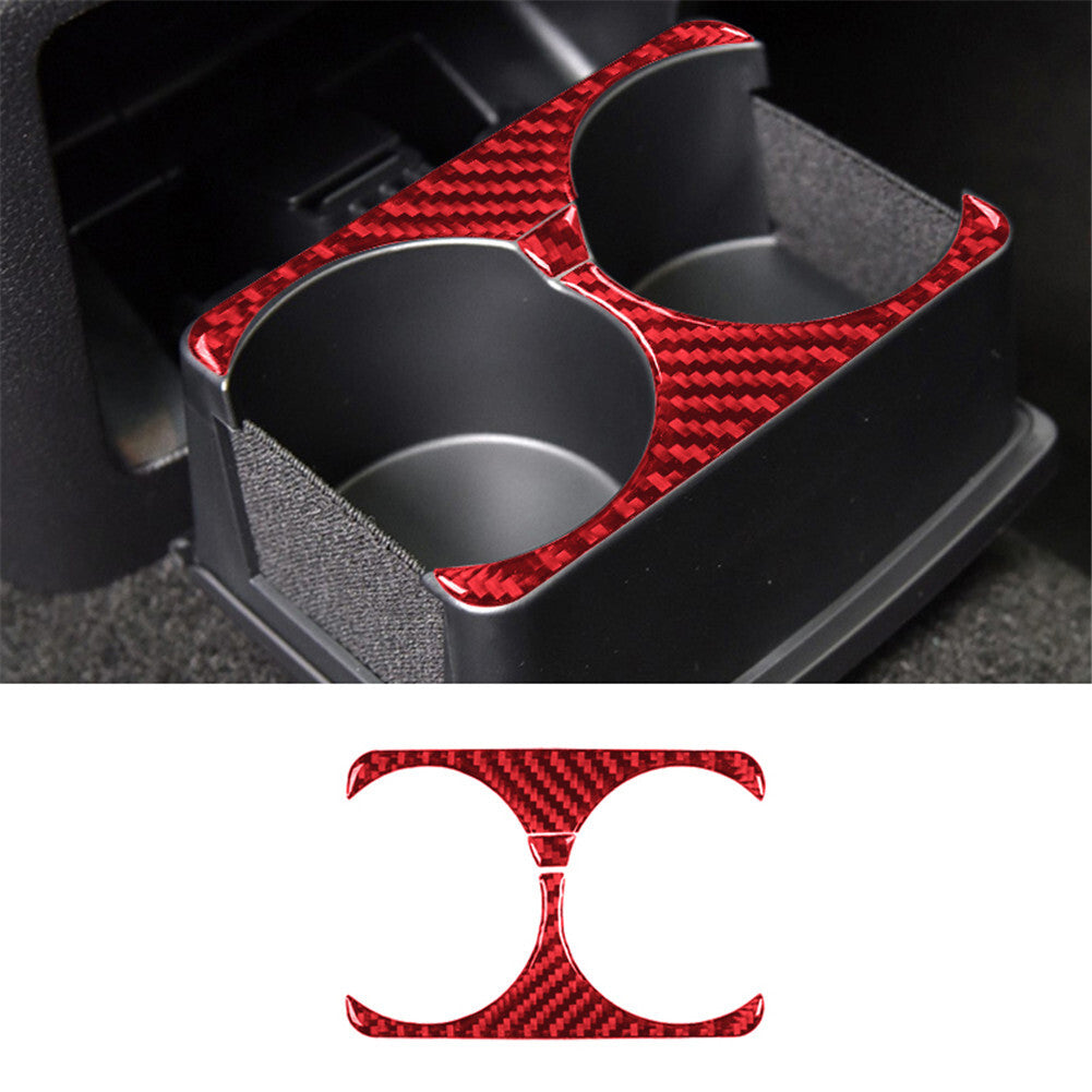 2Pcs Carbon Fiber Front Door Cup Holder Cover Trim For Ranger 2019-2022 v