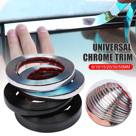 8-50mm Chrome  for ford  9.8FT Car Door Body Bumper Strip Exterior Molding Trim Q