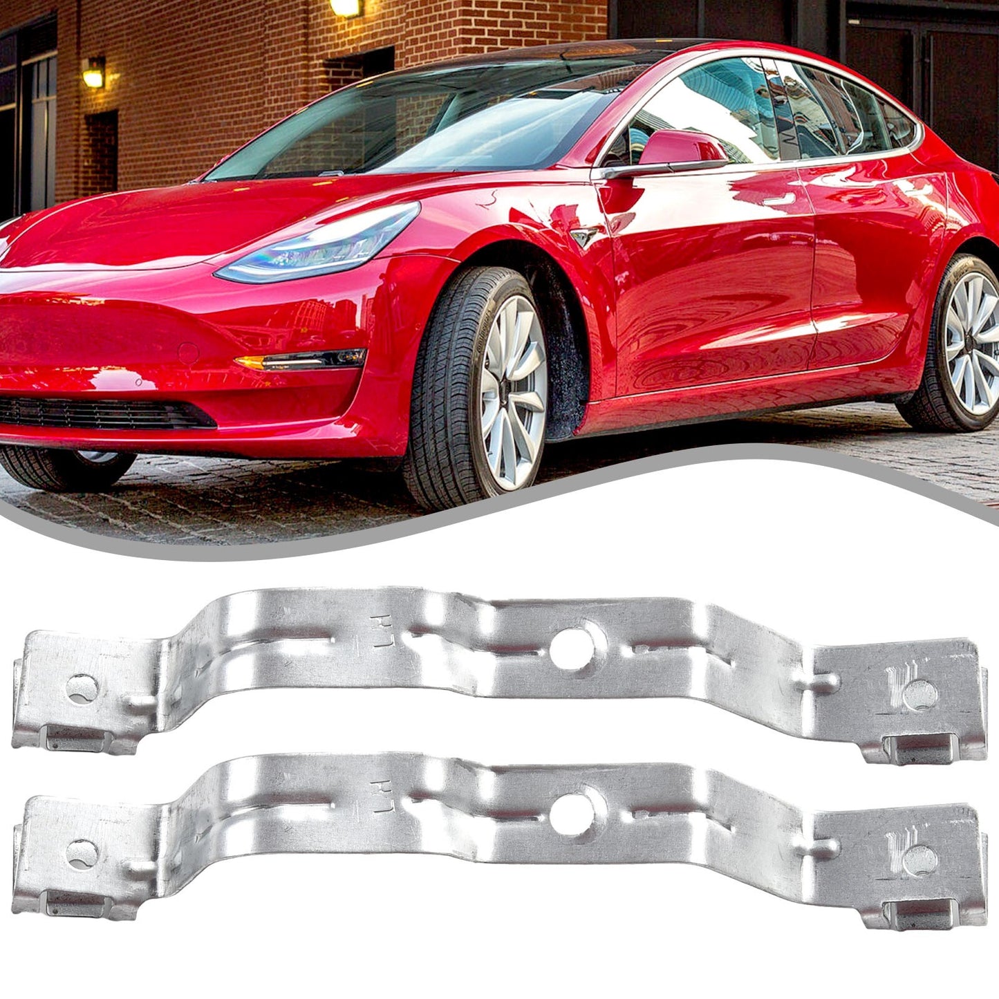 Pair Front Bumper Liner Wheel house Bracket Stiffener For Model 3 2017-22 v