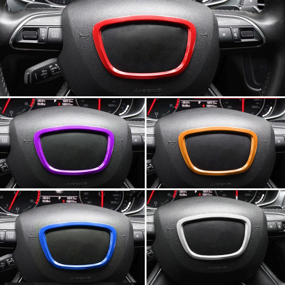 Steering Wheel Center Logo Cover Trim Frame Fit for Audi A3 A4L A6L for A8 Q3 Q5 Q7 Q