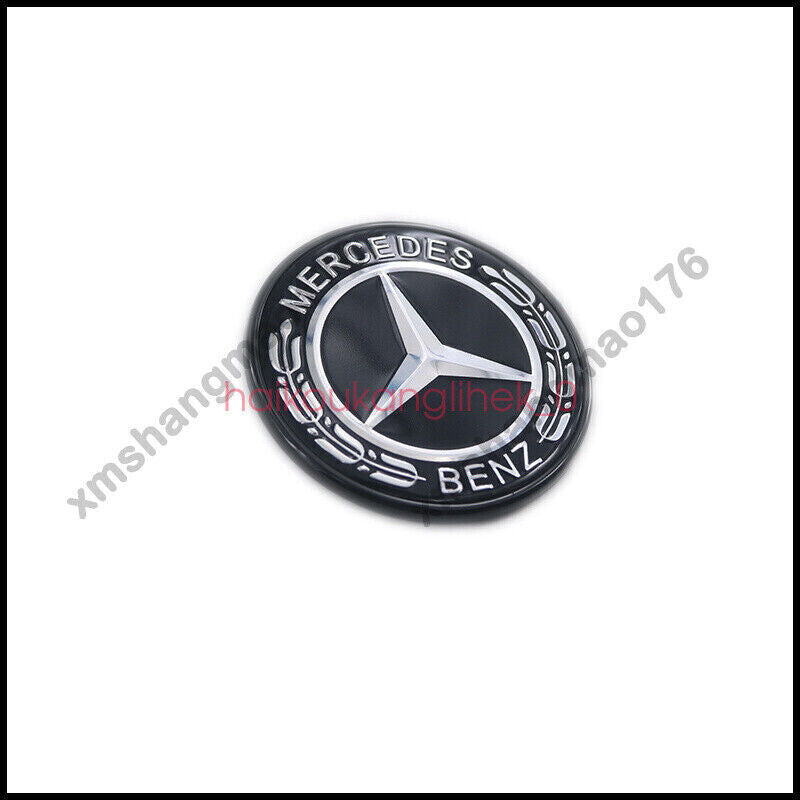 Black is suitable for Mercedes-Benz hooded flat-bottomed laurel wreath badges (adhesive).