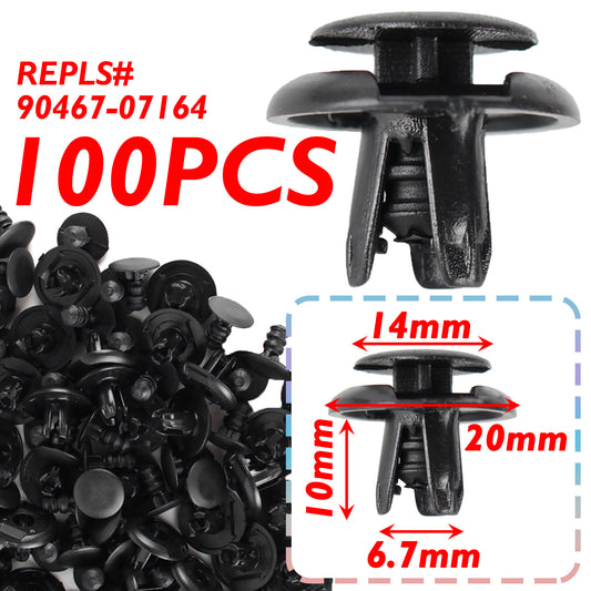 100 Pcs Fender Liner Fastener Rivet Push Clip Retainer for Suzuki Grand Vitara