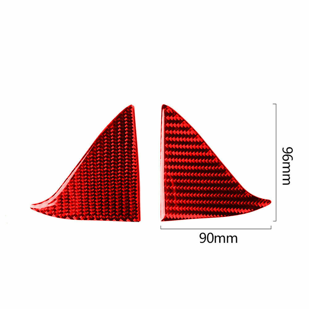 Two-piece set of red carbon fiber front door window trim for Mazda 3 Axela 2017-2018