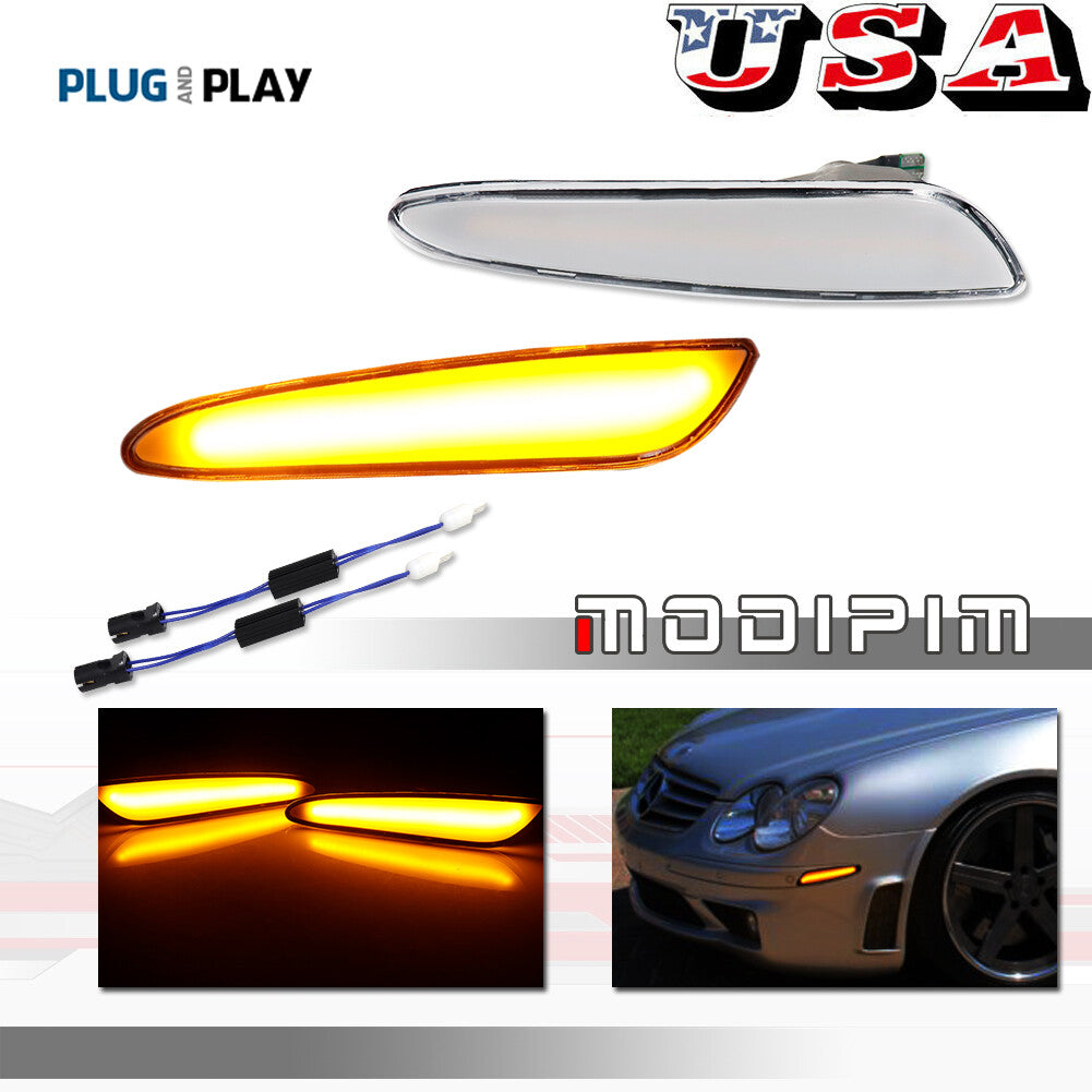 Clear Amber Side Marker Lights for W211 E-Class Sedan/Wagon 03-06- v