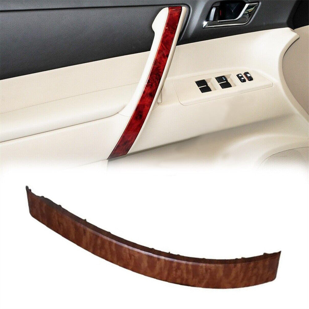 Car Wood Look Front Left Armrest Door Handle Cover Trim for Toyota Highlander Q