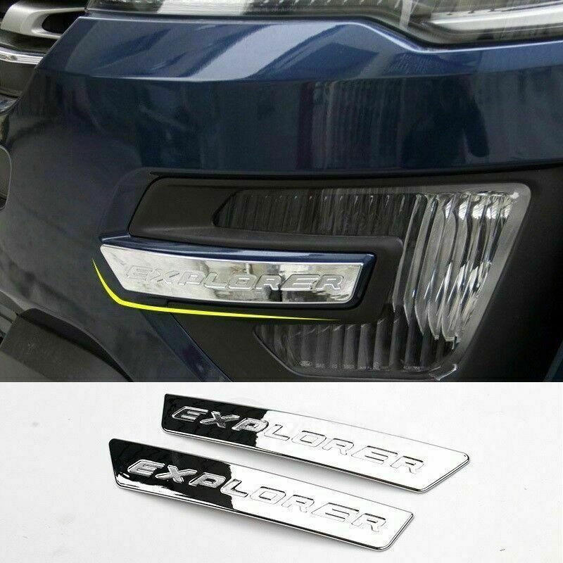 for ford  Explorer 2016-2019 Chrome Front Fog Light Lamp Eyelid Strip Cover Trim
