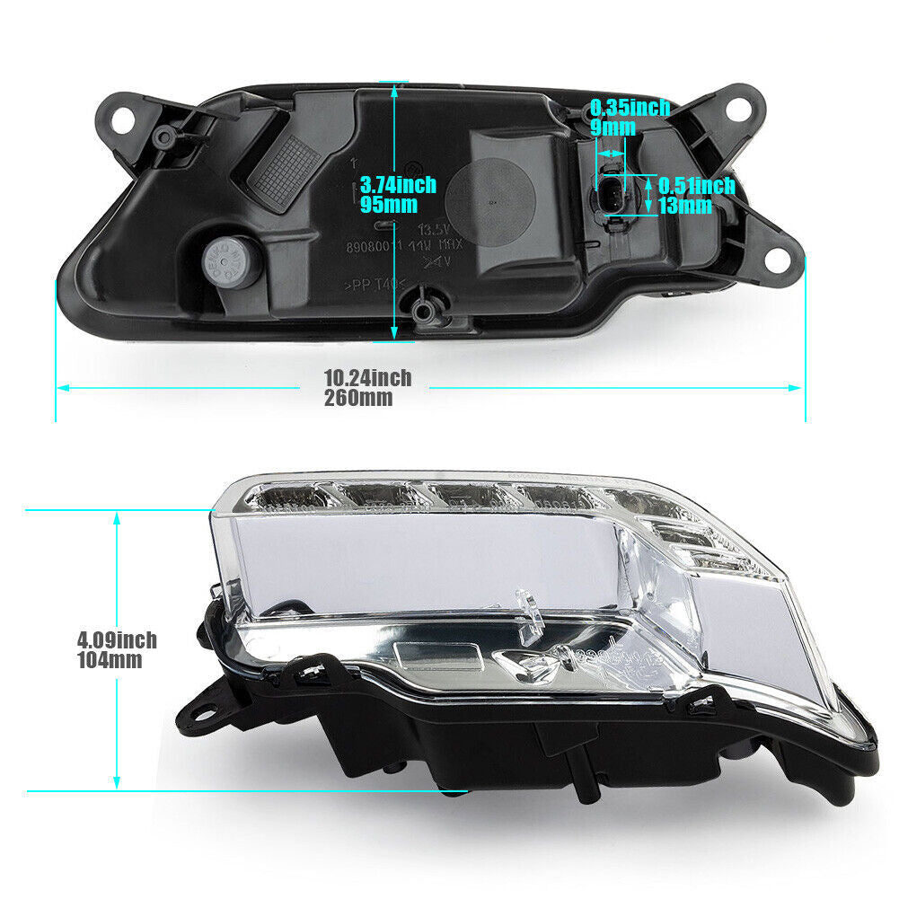 The left daytime running light is for the driver's side and is applicable to the E350 2010, 2011, and 2012-16. n
