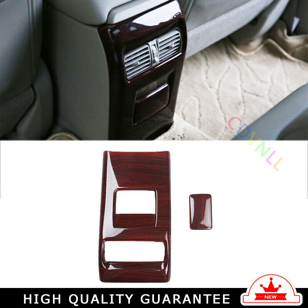 Car Rear Air Outlet Vent Frame Trim Fit for Nissan Sentra 2013-19 Red Wood Grain