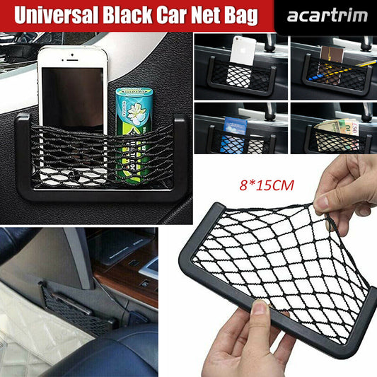 Universal Car Storage Net String Pouch Bag GPS Phone Holder Pocket Organizer