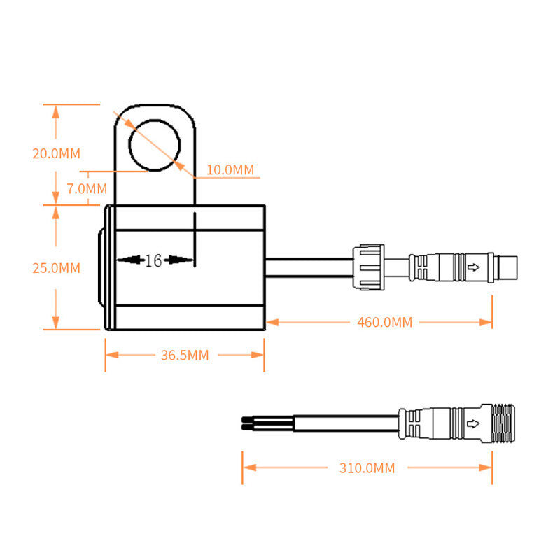 Motorcycle and bicycle handlebar mirror switch with wiring harness suitable for LED lights - n