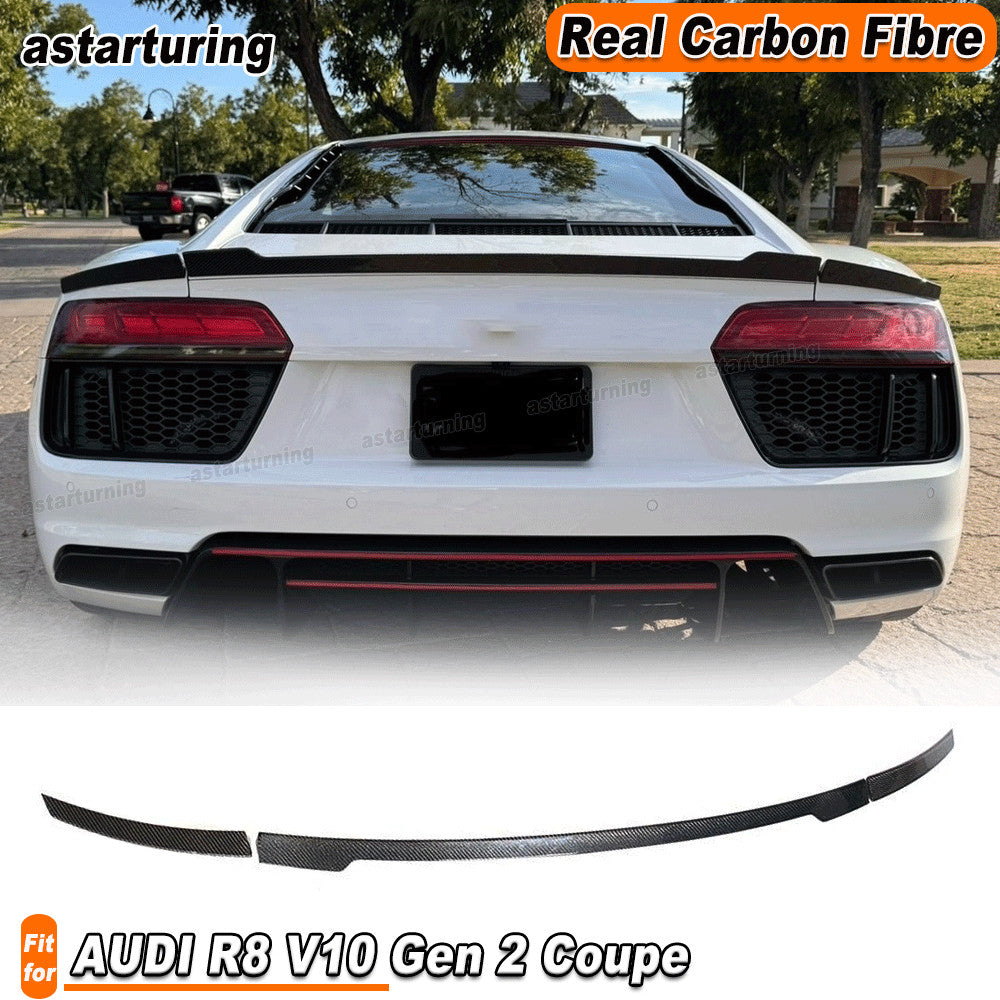 for AUDI R8 V10 Gen 2 Coupe 2016-2019 REAL Carbon Rear Boot Trunk Spoiler Wing