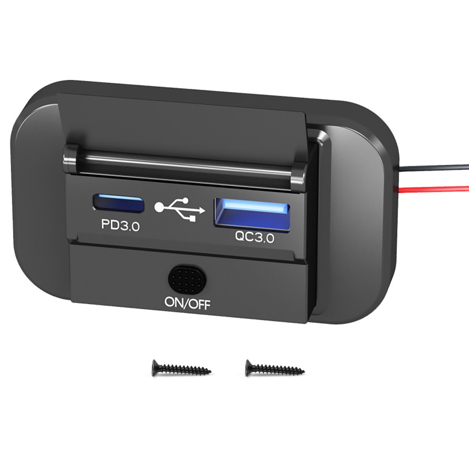 DC 12-24V Dual USB QC3.0 Car Fast Charger Socket Power Outlet LED Waterproof