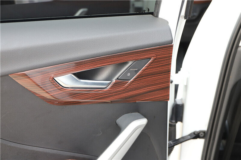 Car Inner Door Panel Cover Decor Trim 4PCS Fit for Audi Q2L 2018-2021 Red Wood