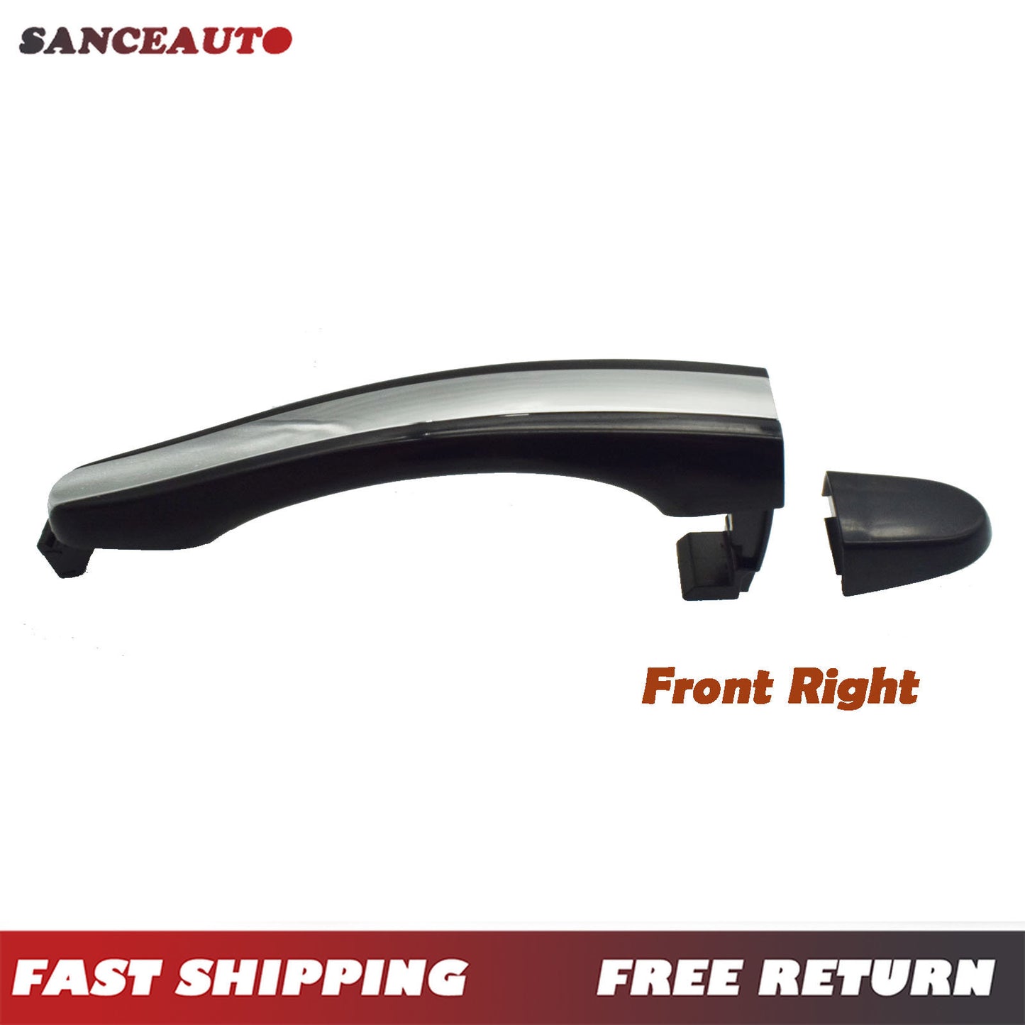 Right front chrome exterior door handle with keyhole for Hyundai Azera 2006 - 2011 - n