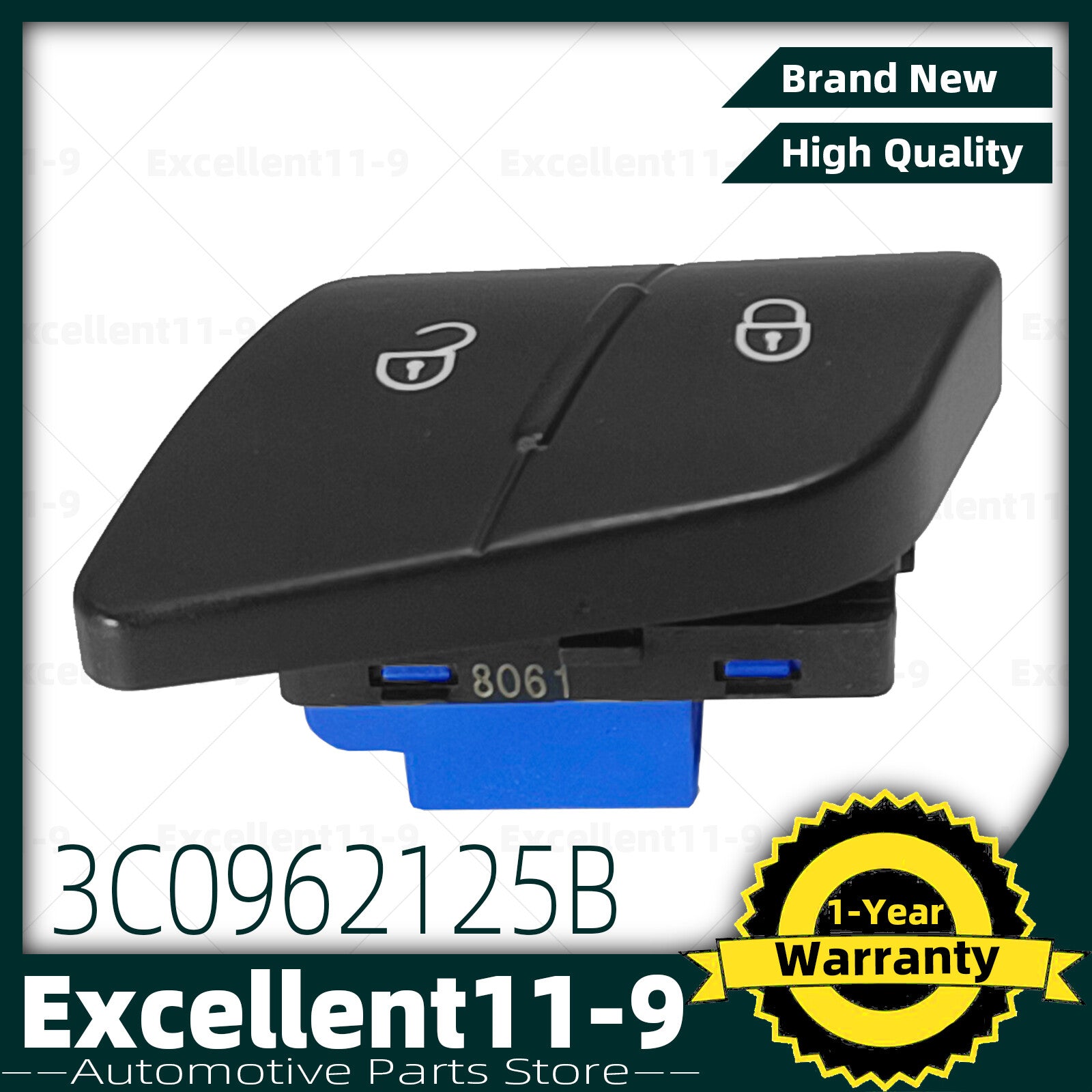 Central door lock control switch 3C0962125B is suitable for Passat models from 2006 to 2011. n