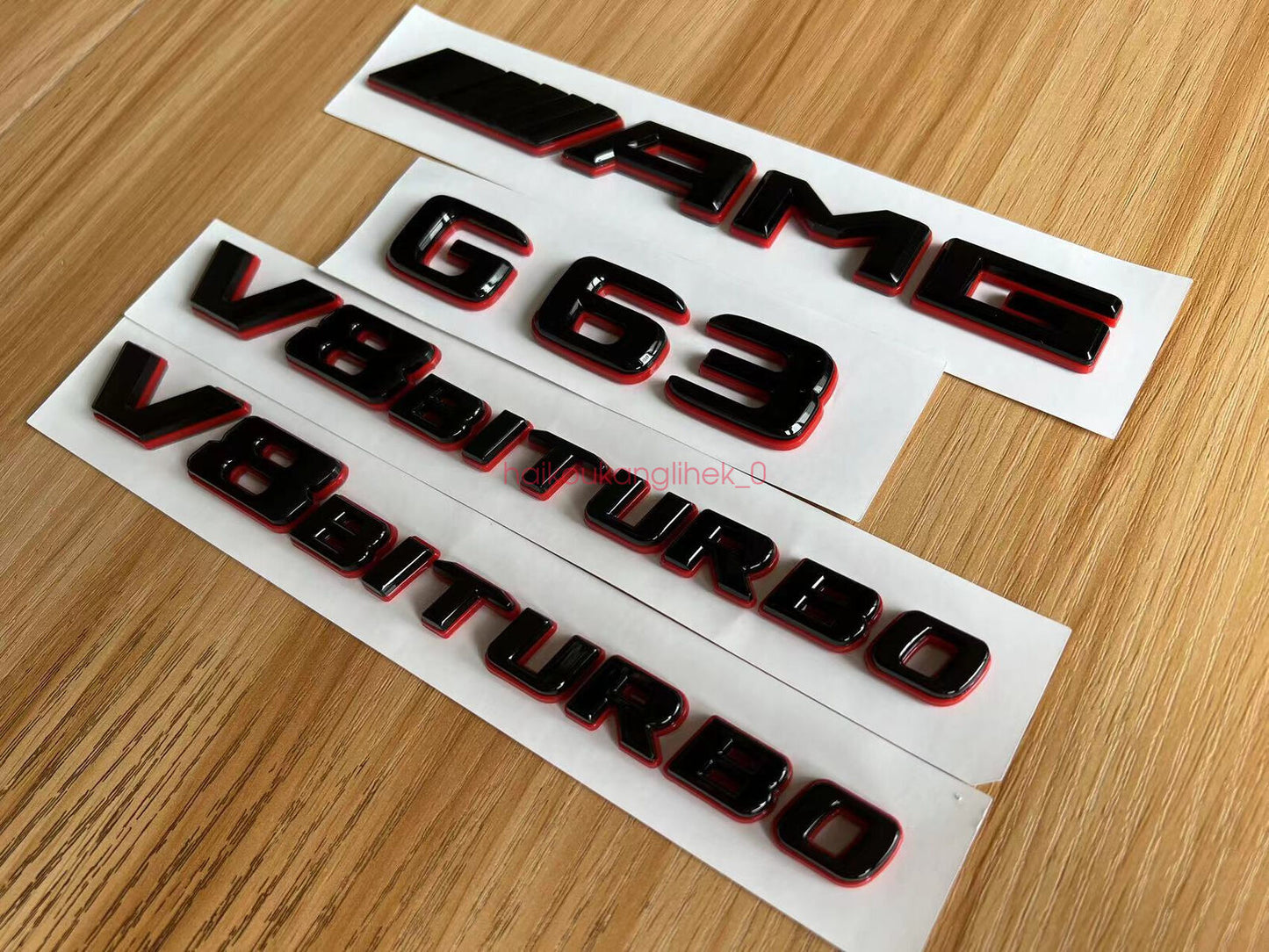Black and red G63 AMG V8 BITURBO badge stickers for Mercedes-Benz G63
